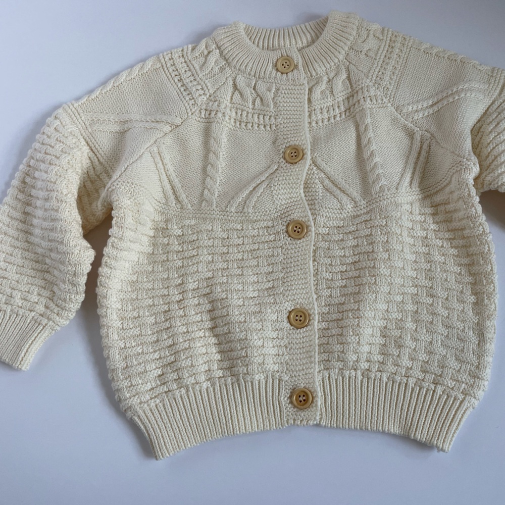 Toddler Neutral Cream Knit Sweater